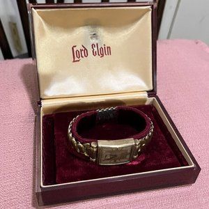 Vintage Elgin De Luxe 10k Gold Filled Watch- 15mm x 30mm Tank Watch